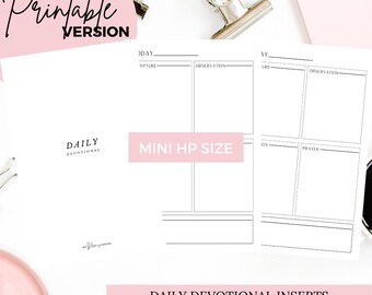 Daily Devotional on 1 page printable insert mini hp size