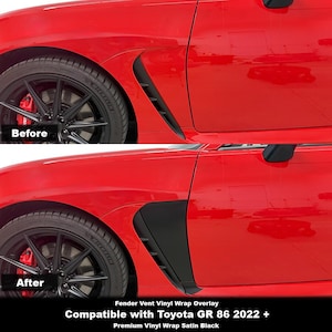 Crux Moto Fender Vent Vinyl Wrap Overlays | Precision Fit compatible with Toyota GR 86 2022 +