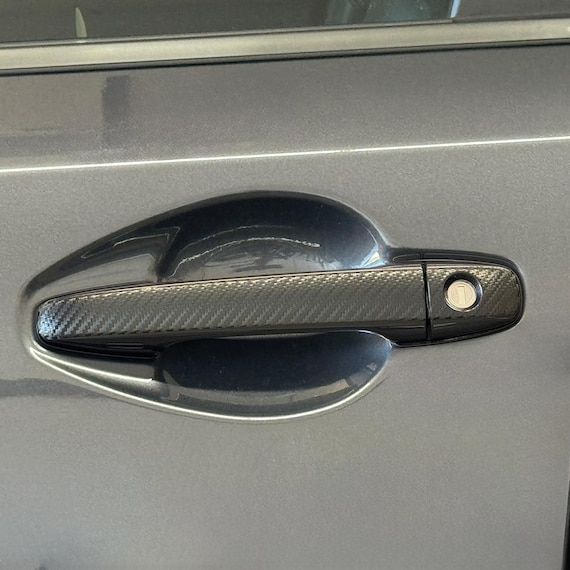 Crux Motorsports Door Handle Wrap Overlay Dry Black Carbon Fiber