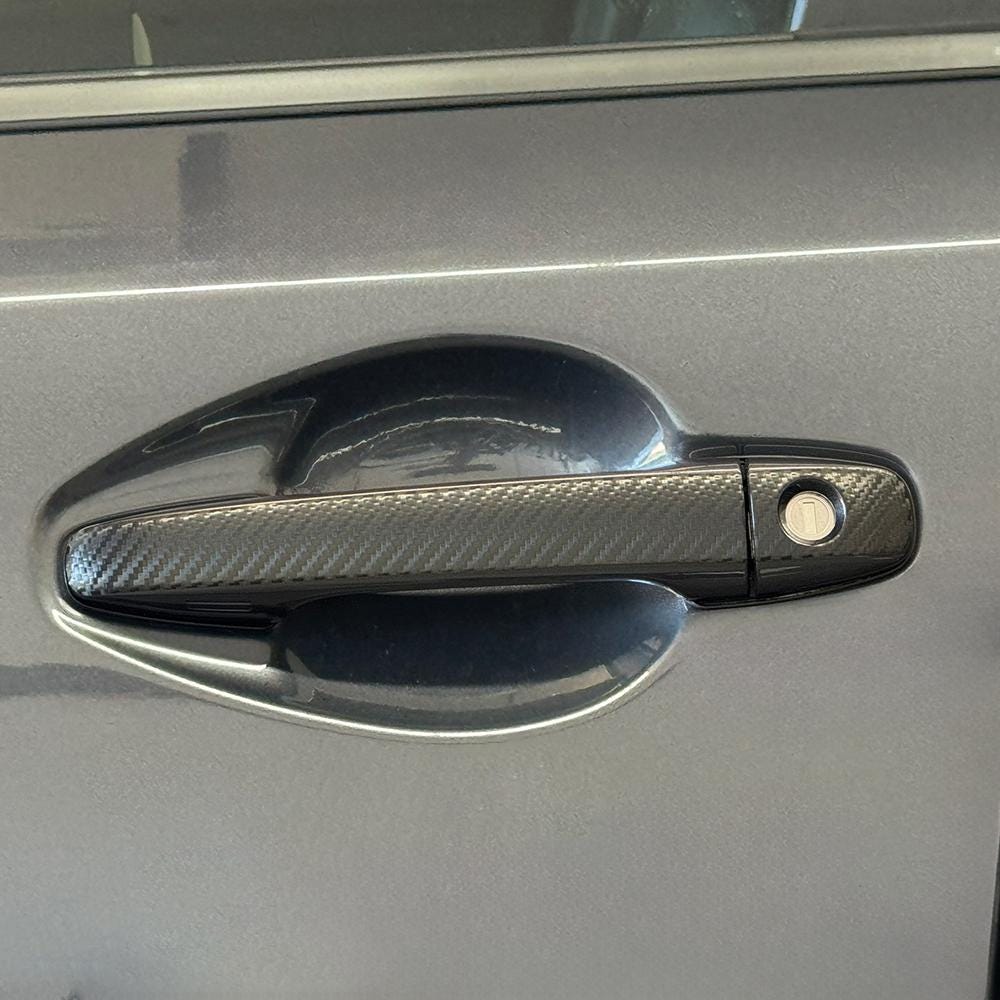 Crux Motorsports Door Handle Wrap Overlay Dry Black Carbon Fiber