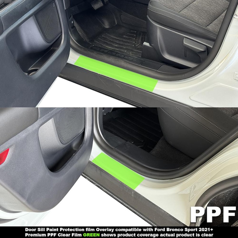 Crux Motorsports Door Sill PPF Vinyl Wrap Overlay for Ford Bronco Sport