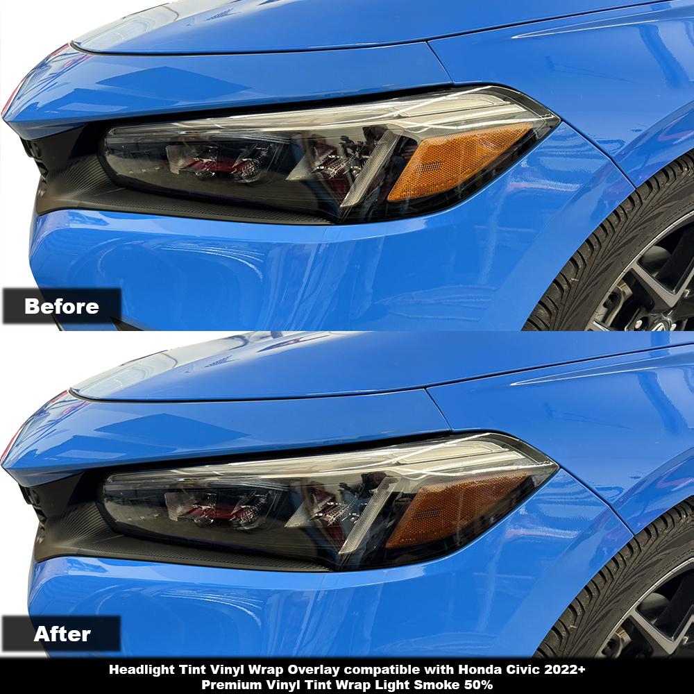 Crux Moto Headlight Tint Vinyl Wrap Light Smoke 50% Overlay