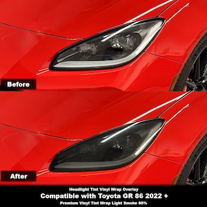 Crux Moto Headlight Vinyl Tint Overlay – Light Smoke 50% | Precision Fit for Toyota GR86 2022 +