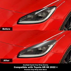 Crux Moto koplamp ooglid vinyl wrap overlays | Precision Fit compatibel met Toyota GR 86 2022 +