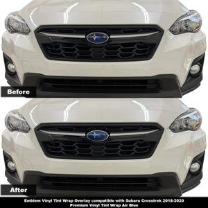Crux Motorsports Emblem Tint Vinyl Wrap Overlay Air Blue Compatible with Subaru Crosstrek 2018 – 2020