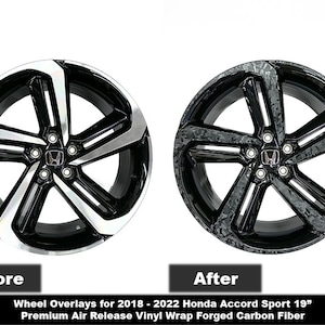Crux Motorsports Forged Carbon Confetti Wheel overlays for 2018 – 2022 Honda Accord Sport 19″ Wheels