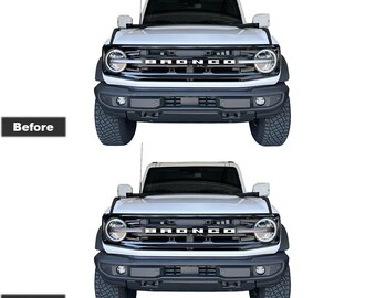 Crux Moto Headlight Center Vinyl Tint Overlay Light Smoke 50% compatible with Ford Bronco 2021 +
