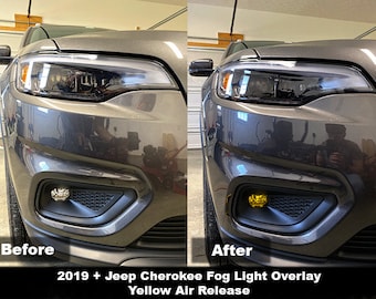 Crux Moto Nebelscheinwerfer Tönung Overlay für 2019 + Jeep Cherokee No Bubbles Air Release Film!