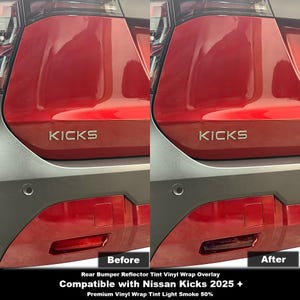 Crux Moto Bumper Reflector Vinyl Tint Overlay – Light Smoke 50% | Precision Fit for Nissan Kicks 2025 +