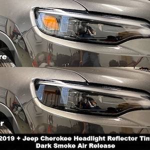 Crux Moto Headlight Tint Overlay  For 2019 + Jeep Cherokee No Bubbles Air Release Film!