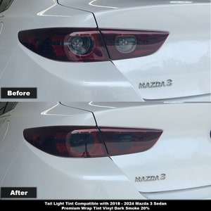 Crux Moto Tail Light Tint Overlay for 2019 – 2024 Mazda 3 Sedan
