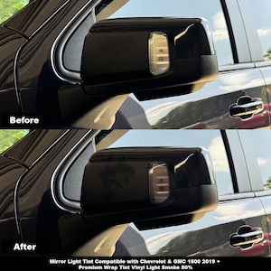 Crux Motorsports Mirror Tint Overlay Light Smoke 50% for Chevrolet & GMC 1500 2019 +