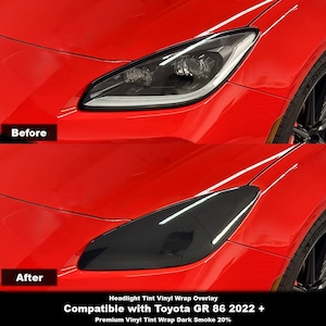 Crux Moto Scheinwerfer Vinyl Tint Overlay - Dark Smoke 20% | Präzisions-Passform für Toyota GR86 2022+