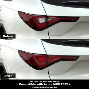 Crux Moto Tail Light Tint Vinyl Wrap Overlay – Red | Precision Fit for Acura MDX 2022 +