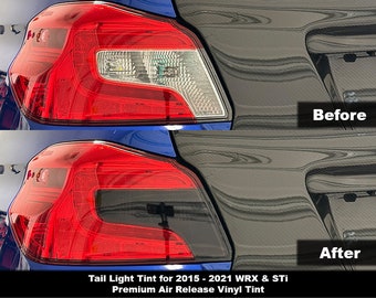 Crux Motorsports Air Release Tail Light Tint Overlays Dark Smoke 20% for 2015 - 2021 WRX & STi
