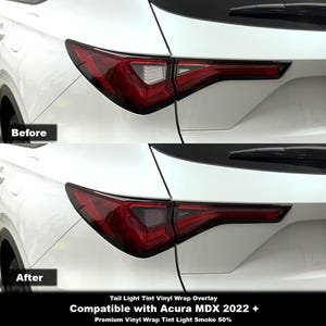 Crux Moto Tail Light Tint Vinyl Wrap Overlay - Leichter Rauch 50% | Präzisions-Passend für Acura MDX 2022+
