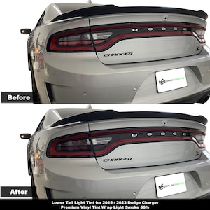Crux Motorsports Tail Light Lower Tint Light Smoke 50% for 2015 – 2023 Dodge Charger