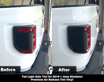 Crux Moto Tail Light Side Tint Overlay  For 2019 + Jeep  Gladiator No Bubbles Air Release Film!