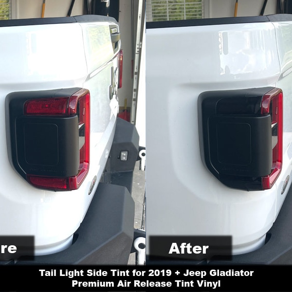 Crux Moto Tail Light Side Tint Overlay  For 2019 + Jeep  Gladiator No Bubbles Air Release Film!