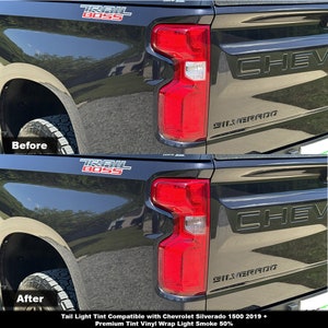 Crux Motorsports Tail Light Tint Overlay Light Smoke 50% for Chevrolet Silverado 1500 2022 +