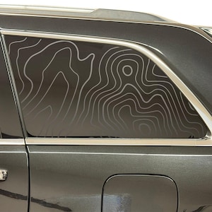 Crux Motorsports Rear Window Vinyl Wrap Overlay Topographical Map Decal Compatible with Jeep Grand Cherokee 2011 – 2022 WK2