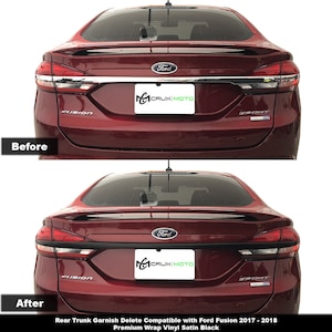 Eliminación de cromo trasero en negro Crux Motorsports para Ford Fusion 2017-2018