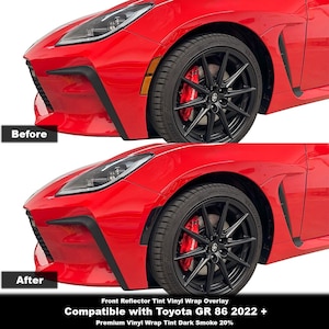 Crux Moto Front Reflector Vinyl Wrap Tint Overlay – Dark Smoke 20% | Precision Fit for Toyota GR86 2022 +