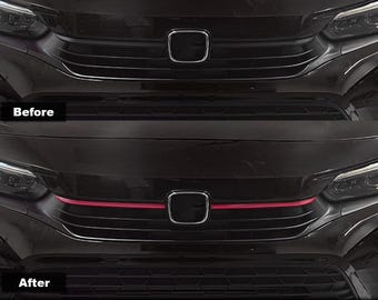 Calcomanía de vinilo con rayas para parrilla, color rosa, ajuste preciso para Honda Civic 2022+
