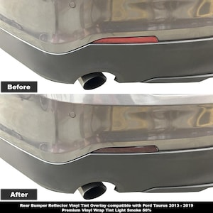 Crux Moto Bumper Reflector Tint Vinyl Wrap Overlay Light Smoke 50% Compatible with Ford Taurus 2013 – 2019