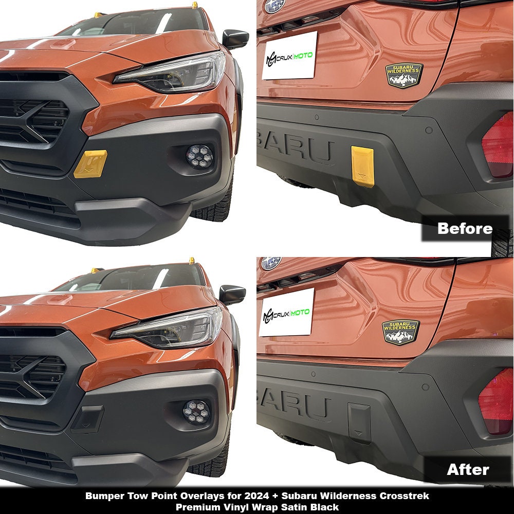 Crux Motorsports Bumper Tow Point Overlaysfor 2024 + Subaru Crosstrek Wilderness