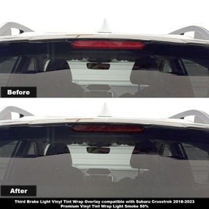 Crux Motorsports 3rd Brake Light Tint Vinyl Wrap Overlay Light Smoke 50% Compatible w/ Subaru Crosstrek 2018–2023 & Impreza Hatch 2017–2023