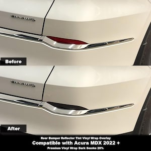 Crux Moto Bumper Reflektor Tint Vinyl Wrap Overlay - Dark Smoke 20% | Präzisions-Passend für Acura MDX 2022+