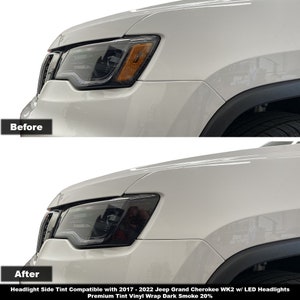 Crux Motorsports Headlight Side Tint for 2017 + Jeep Grand Cherokee w/ LED Lamps