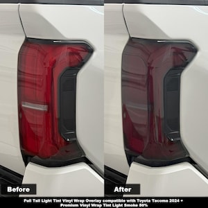 Crux Motorsports Achterlicht Tint Vinyl Wrap Overlay Light Smoke 50% compatibel met Toyota Tacoma 2024+