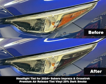 Crux Motorsports Dark Smoke 20% Headlight Tint for 2024 + Subaru Impreza & Crosstrek