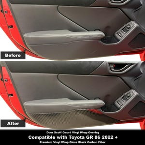 Crux Moto Door Scuff Guard Vinyl Wrap Overlays | Precision Fit compatible with Toyota GR 86 2022 +