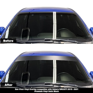 Crux Motorsports Sun Visor Vinyl Overlay compatible with Subaru WRX & STi 2015 – 2021, 2012 – 2016 Impreza