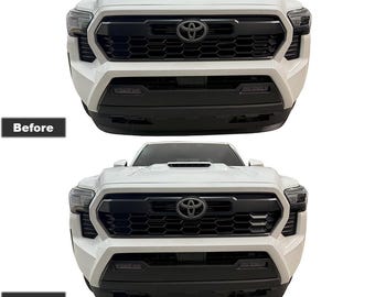 Crux Motorsports Grille Stripe Insert Vinyl-Overlay-Aufkleber Weiß/Hellgrau/Dunkelgrau kompatibel mit BMW Tacoma ab 2024