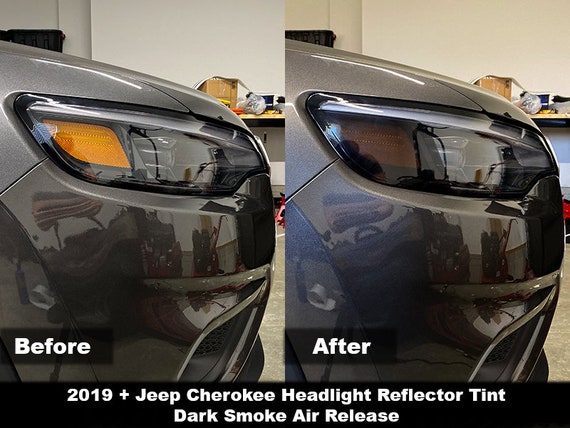 Blackout Smoke Rvinyl Rtint Headlight Tint Covers For Jeep Wrangler