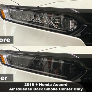 Superposition de teinte de phare Crux Moto pour 2018 - 2022 Accord No Bubbles Air Release Film!