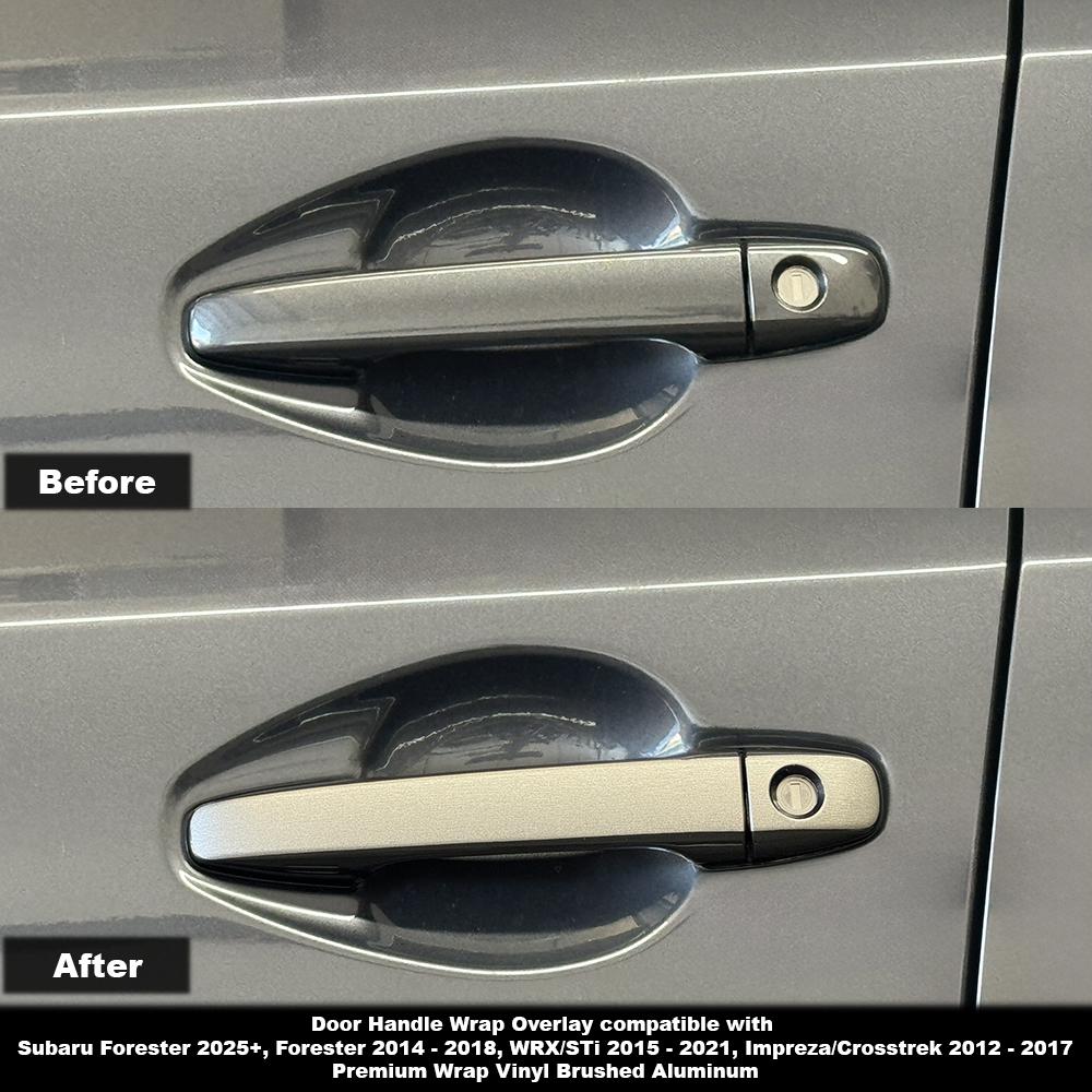 Crux Motorsports Door Handle Wrap Overlay Brushed Aluminum for