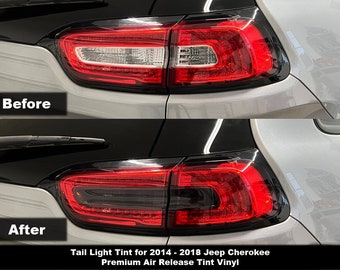 Crux Moto Tail Light Tint Center Only  For 2014 - 2018 Jeep Cherokee No Bubbles Air Release Film!