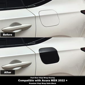 Crux Moto Petroleum Tür Vinyl Wrap Overlay - Satin Schwarz | Präzisions-Passform kompatibel mit Acura MDX 2022+
