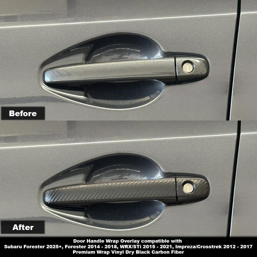 Crux Motorsports Door Handle Wrap Overlay Dry Black Carbon Fiber