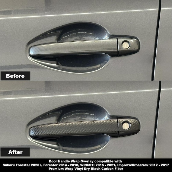 Crux Motorsports Door Handle Wrap Overlay Dry Black Carbon Fiber