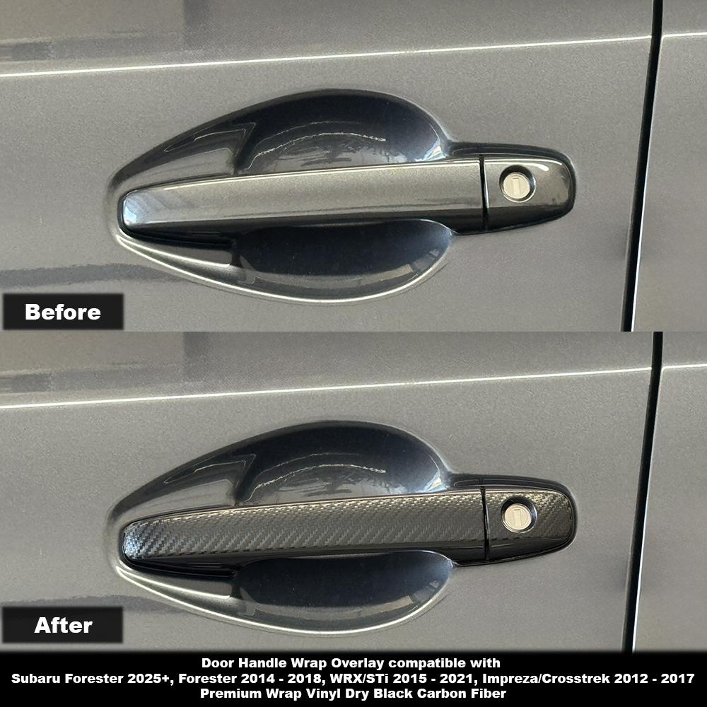 Crux Motorsports Door Handle Wrap Overlay Dry Black Carbon Fiber