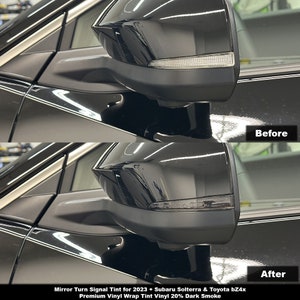 Crux Motorsports Dark Smoke 20% Mirror Turn Signal Tint for 2023 + Toyota bZ4x