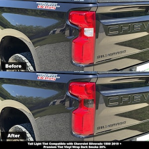 Crux Motorsports Tail Light Tint Overlay Dark Smoke 20% for Chevrolet Silverado 1500 2022 +