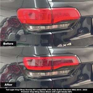 Crux Motorsports Tail Light vinyl wrap overlay kit Light Smoke 50% compatible with Jeep Grand Cherokee WK2 2014 – 2022