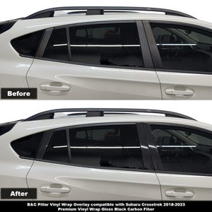Crux Motorsports B&C Pillar Vinyl Wrap Overlay Compatible with Subaru Crosstrek 2018 – 2023